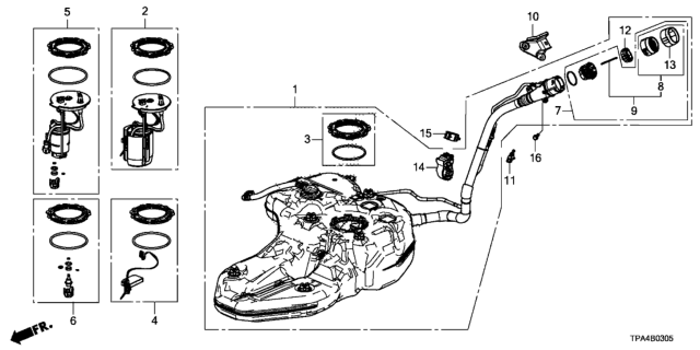 2020 Honda CR-V Hybrid Fuel Tank Diagram