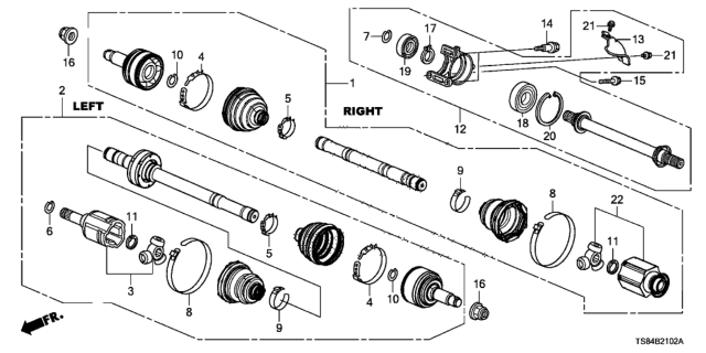 2015 Honda Civic Circlip Diagram for 44338-TR4-A91