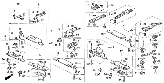 1991 Honda Accord Hanger Assy., Coat *YR126L* (NATURAL BEIGE) Diagram for 83425-SE3-030ZF