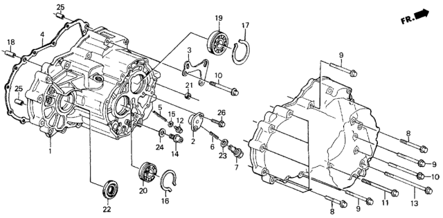 1986 Honda Civic Gasket, Torque Converter Case Diagram for 21811-PC9-910