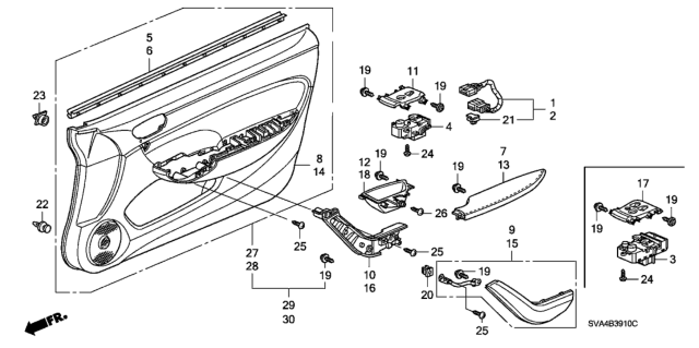 2007 Honda Civic Front Door Lining Diagram