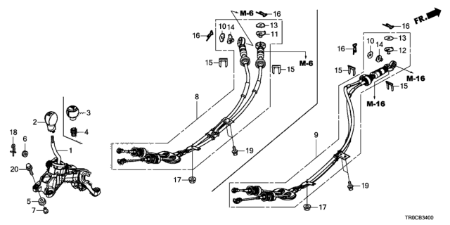 2015 Honda Civic Knob, Change Lever *NH609L* (SILVER) Diagram for 54102-TR0-A03ZB