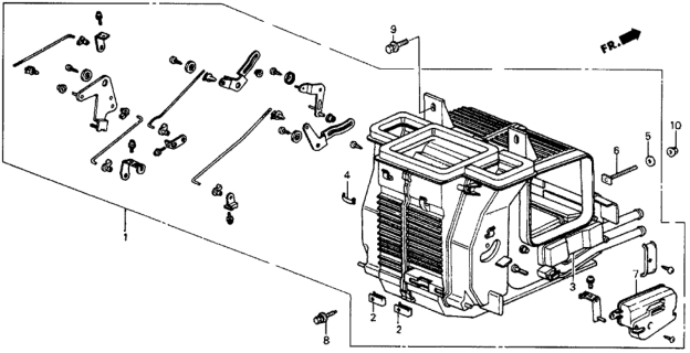 1987 Honda Civic 5 Door 4WD KA 5MT Heater Unit Diagram