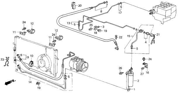 1984 Honda Civic Hose, Discharge (Sanden) Diagram for 38671-SB3-701