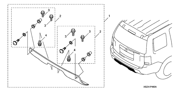 2009 Honda Pilot Rear Aluminum Under Trim Diagram