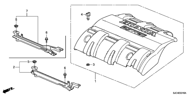 2010 Honda Ridgeline Engine Cover Diagram