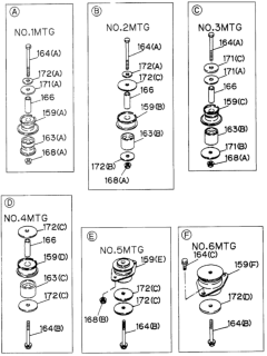 1996 Honda Passport Rubber, L. Cushion Cab Mounting Diagram for 8-97013-833-0