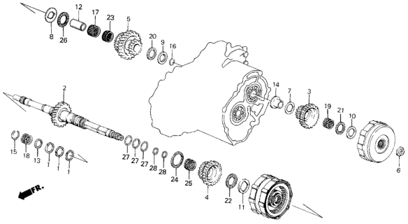 1987 Honda Civic AT Mainshaft Diagram