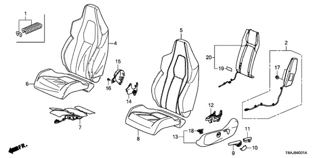 2019 Honda Civic Cover Set, Passenger Side Trim (Deep Black) Diagram for 81525-TBF-A01ZC