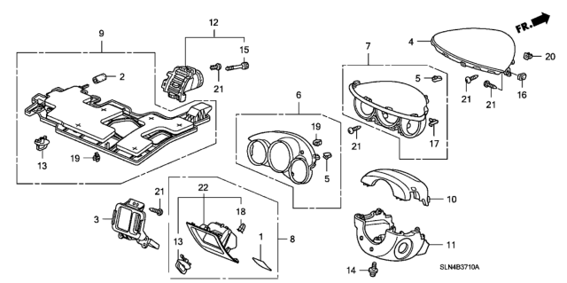 2007 Honda Fit 5 Door BASE KA 5MT Instrument Panel Garnish (Driver Side) Diagram