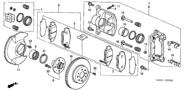 2003 Honda Civic Front Brake Diagram