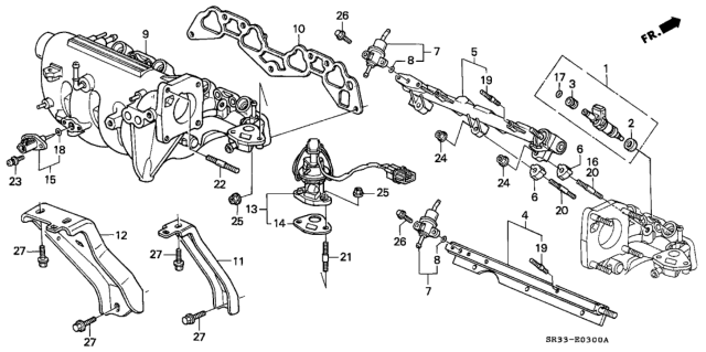1994 Honda Civic 3 Door SI (ABS) KA 5MT Intake Manifold Diagram