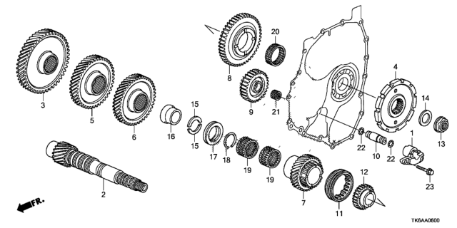 2013 Honda Fit AT Countershaft Diagram