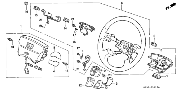 1992 Honda Civic Wheel, Steering (Excel Charcoal) Diagram for 78510-SR4-A01ZC