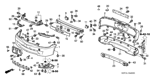 2005 Honda Insight Bumpers Diagram