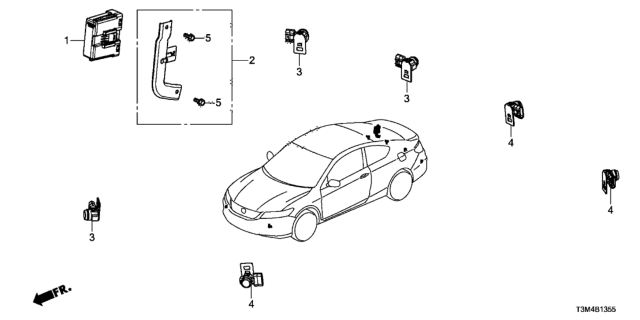 2017 Honda Accord Sensor Assembly, Parking (San Marino Red) Diagram for 39680-T0A-R02YC