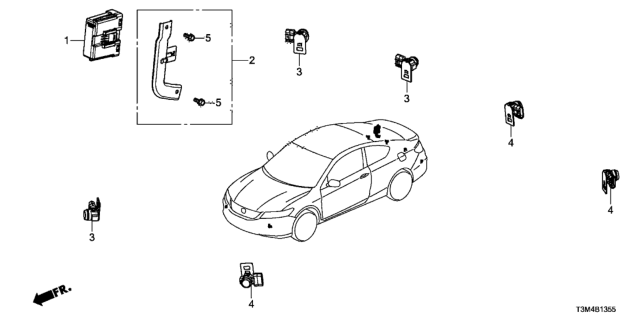 2017 Honda Accord Sensor Assembly, Parking (Deep Blue Opal Metallic) Diagram for 39680-T0A-R12YE