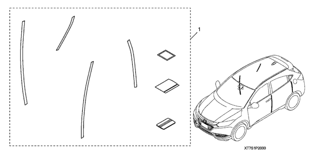 2016 Honda HR-V 5 Door EX (2WD) KA CVT Door Edge Film Diagram