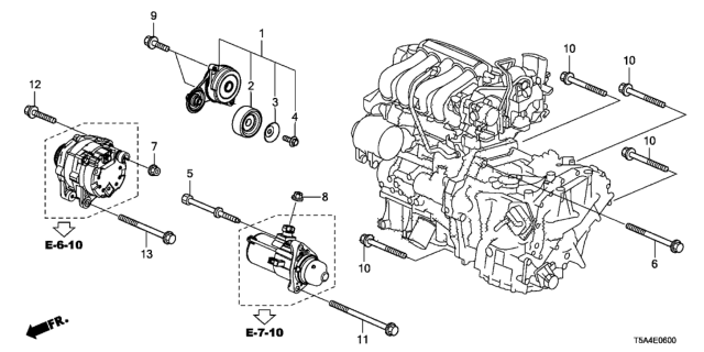 2015 Honda Fit Pulley, Idler Diagram for 31180-5R7-A01