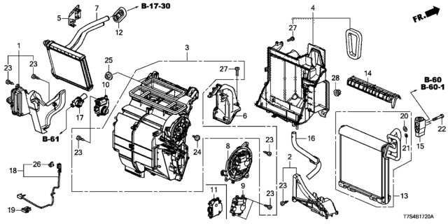 2019 Honda HR-V Heater Sub-Assy. Diagram for 79106-T7W-A41