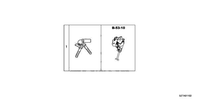 2016 Honda CR-Z Cylinder Set, Key Diagram for 06350-SZT-A51