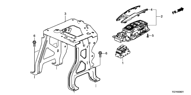 2020 Honda Pilot Switch Sub-Assy. Diagram for 54100-TG7-A55