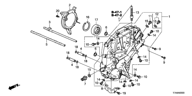 2020 Honda HR-V AT Left Side Cover Diagram