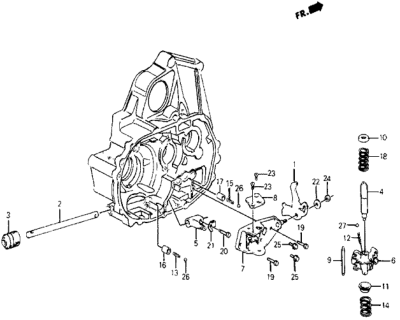 1985 Honda Civic 5 Door DX KA 5MT MT Shift Arm - Shift Rod Diagram