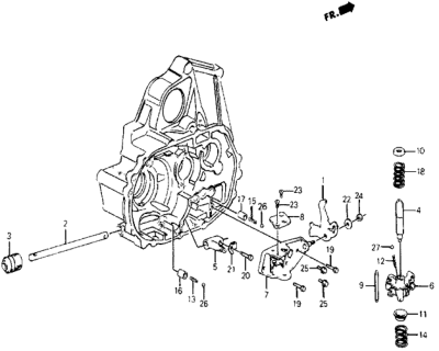 1986 Honda Civic MT Shift Arm - Shift Rod Diagram