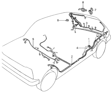 1982 Honda Civic 5 Door ** (WAGOVAN) KH HMT Wire Harness Diagram