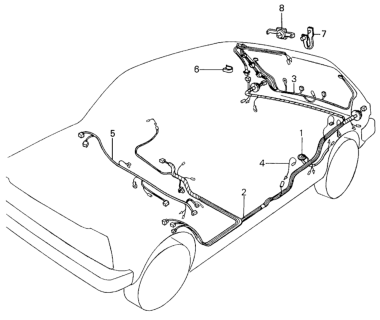 1982 Honda Civic Wire, Tailgate Diagram for 32109-SA0-040