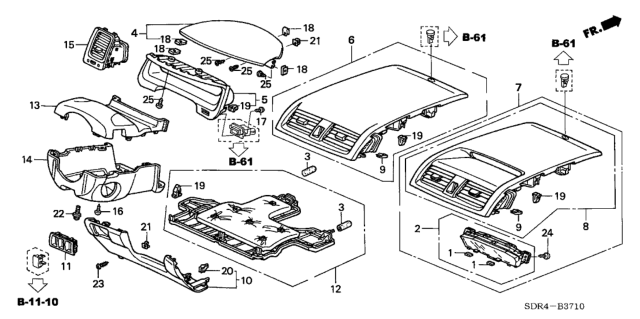 2005 Honda Accord Hybrid Panel (Upper) *NH482L* (UA BLACK METALLIC) Diagram for 77275-SDA-A41ZA