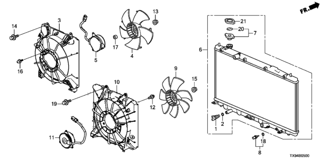 2013 Honda Fit EV Radiator Diagram