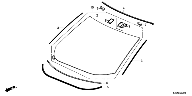 2018 Honda HR-V Glass Set, Front Diagram for 73111-T7W-306