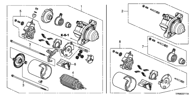 2015 Honda Crosstour Starter Motor (Mitsuba) (L4) Diagram