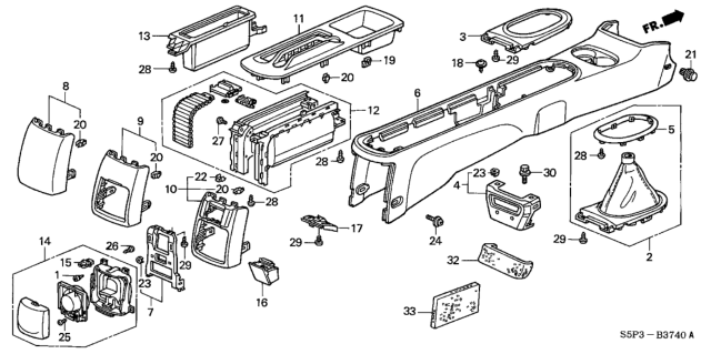 2004 Honda Civic Console Diagram