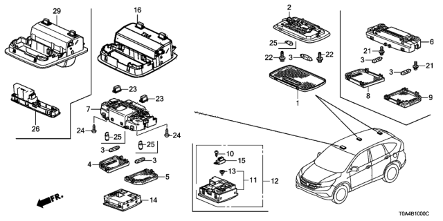 2013 Honda CR-V Interior Light Diagram