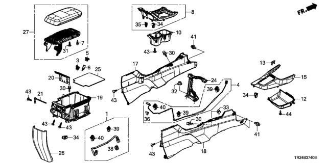 2012 Honda Civic 4 Door MX (HYBRID LEATHER HEAT) KL CVT Console Diagram