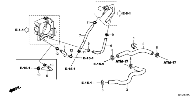 2013 Honda Accord Water Hose (V6) Diagram