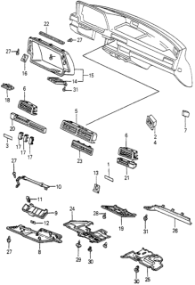 1983 Honda Accord 3 Door LX KH HMT Instrument Garnish Diagram