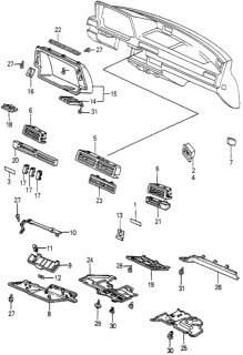 1983 Honda Accord Outlet Assy., FResh Air Center*NH40L* (GRACE GRAY) Diagram for 64470-SA5-030ZD