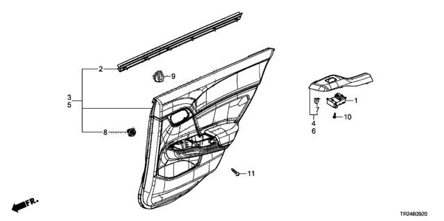 2013 Honda Civic Lining Assy., L. RR. Door (Typeb) (LEA) Diagram for 83750-TR3-A41ZC