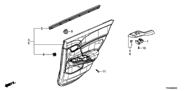 2013 Honda Civic Lining Assy., R. RR. Door (Typet) Diagram for 83700-TT1-A01ZA