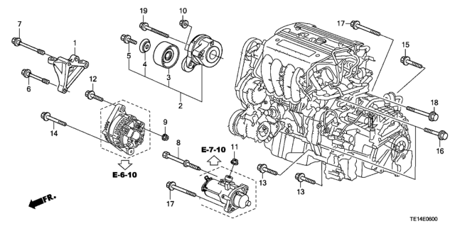 2012 Honda Accord Engine Mounting Bracket (L4) Diagram
