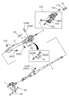 1994 Honda Passport Steering Unit Diagram for 8-97102-289-0