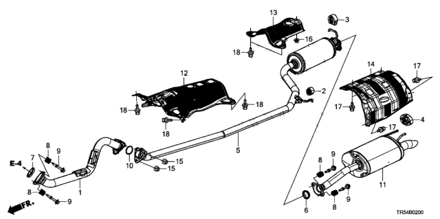 2014 Honda Civic Exhaust Pipe - Muffler Diagram