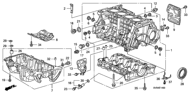 2011 Honda Civic Cylinder Block - Oil Pan (1.8L) Diagram