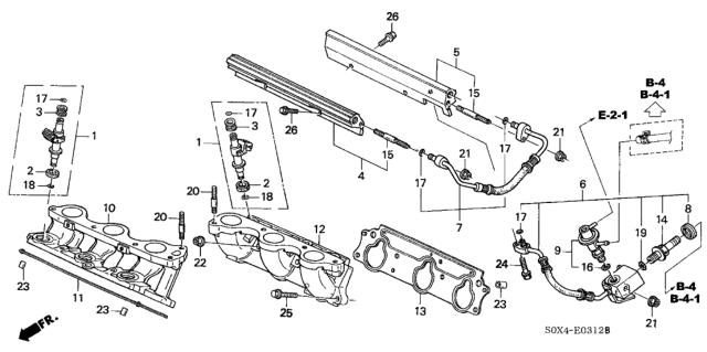 2003 Honda Odyssey Pipe, Rear Fuel Diagram for 16620-P8E-A00