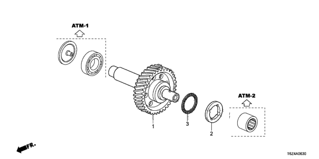 2017 Honda Ridgeline 4 Door RTL (2WD) KA 6AT AT Idle Shaft (6AT) Diagram