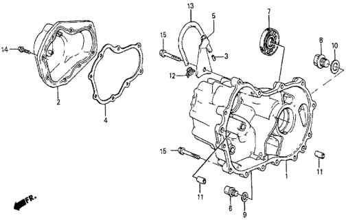 1986 Honda Prelude MT Transmission Housing Diagram